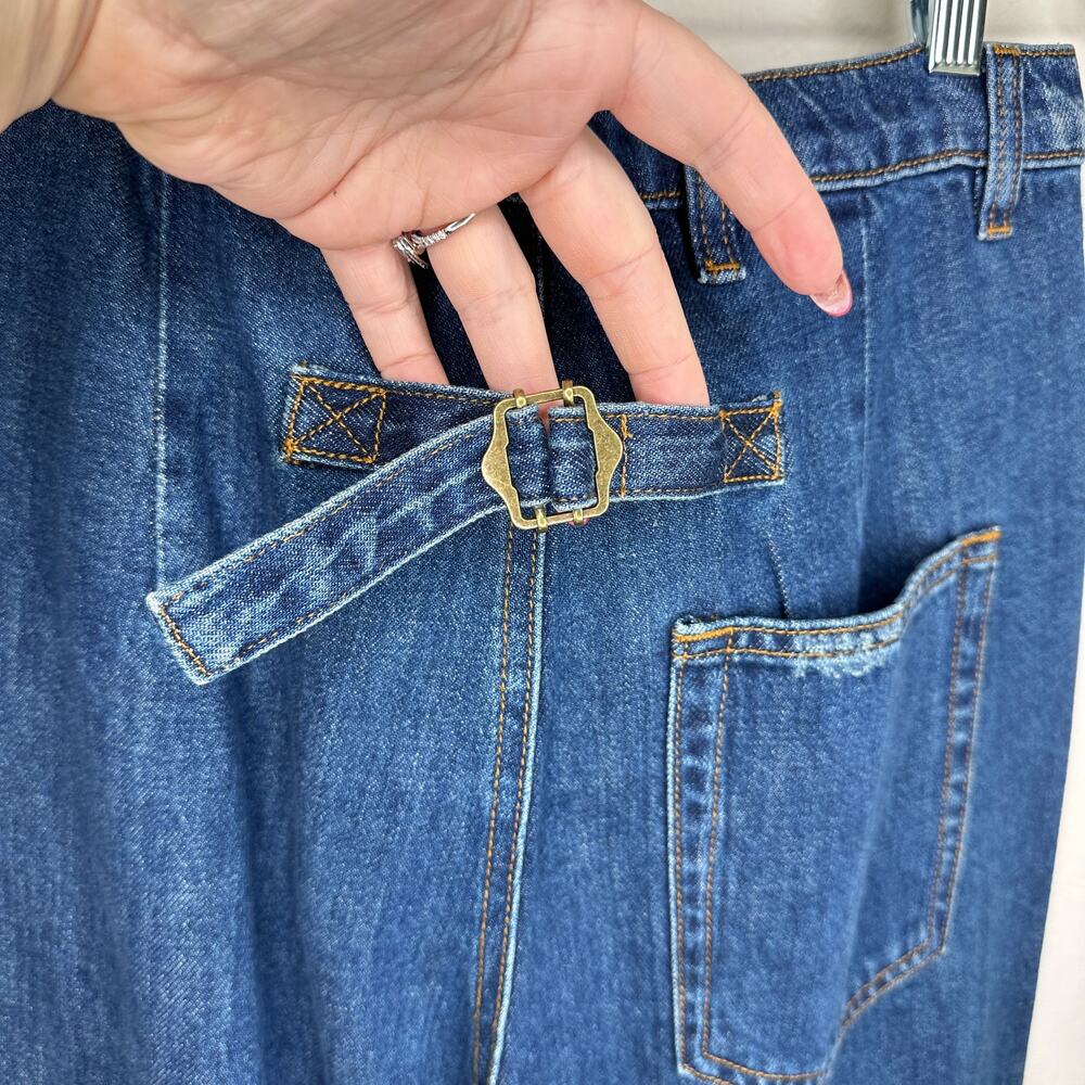 Free People Sandrine Rose R1016 Pleated Ripped Dark Wash Straight Leg Jeans 26 - Picture 15 of 16